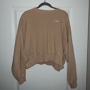 Nike oversized cropped pullover fleece sweatshirt